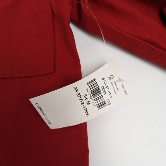 Old Navy Red Rain Coat Jacket Unisex 3-6M - Picture 3 of 6